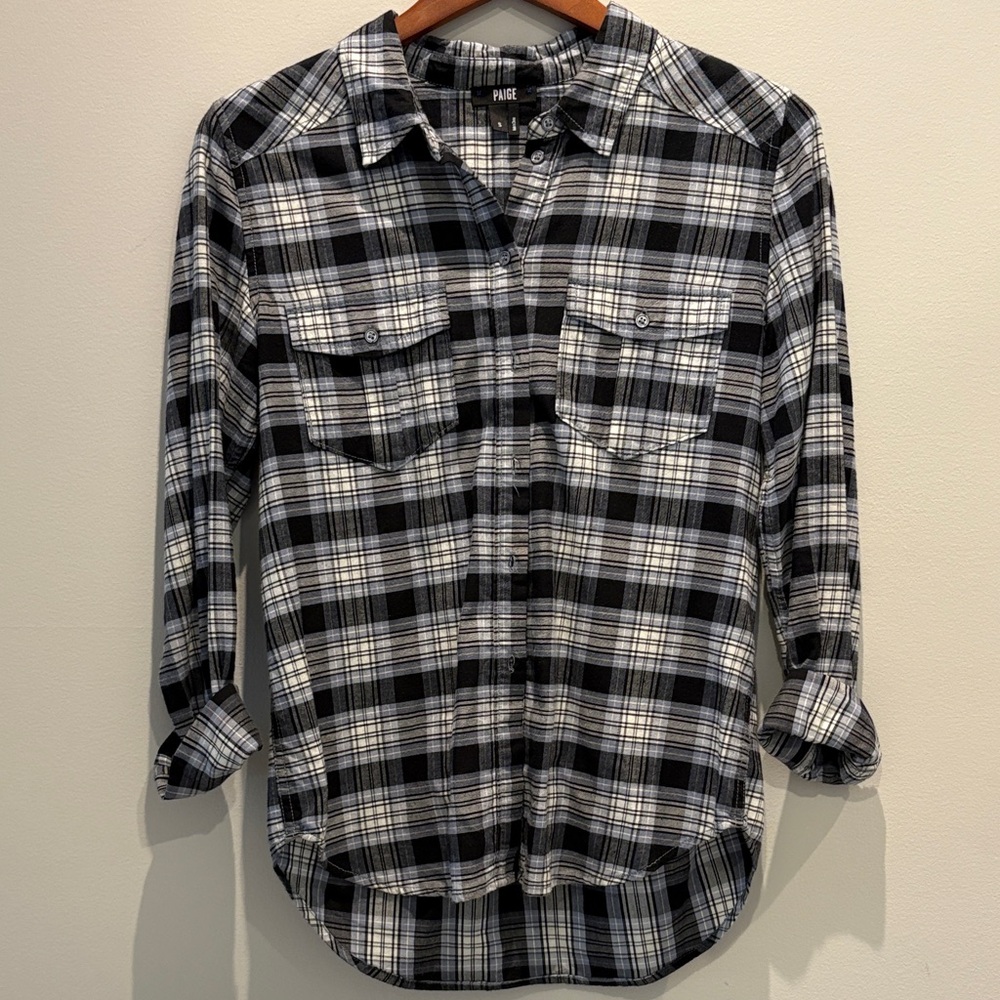 PAIGE Monochrome Plaid Shirt